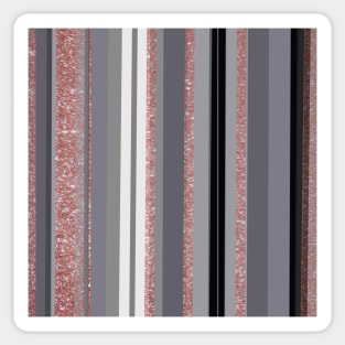 Rose gold & Grey stripes Sticker